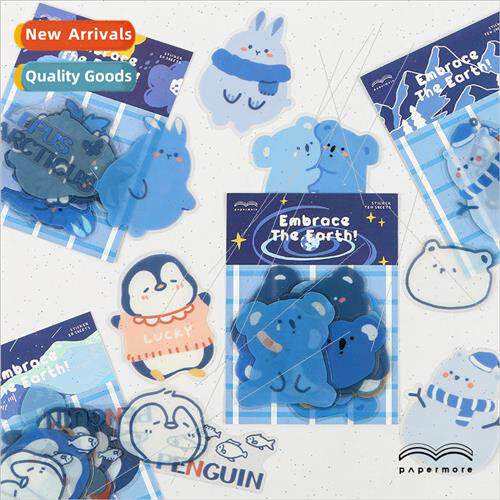 PET sticker pack animal hug the earth series cute handbook D