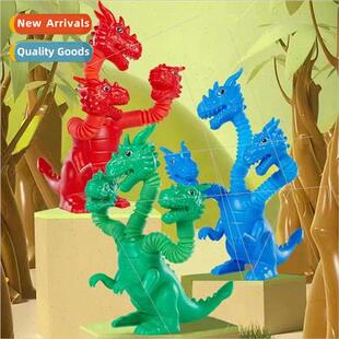 Three-headed dinosaur New cute cartoon shape changeable flex