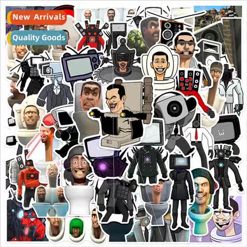 50 pcs toilet man monitor man graffiti stickers tablet cell