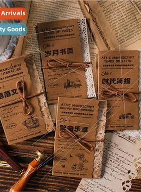 Attic manuscript handbook material paper retro tearable diy