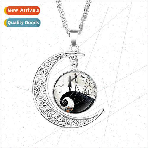The Nightmare Be适用e Christmas Time Gemstone Moon Pendant N