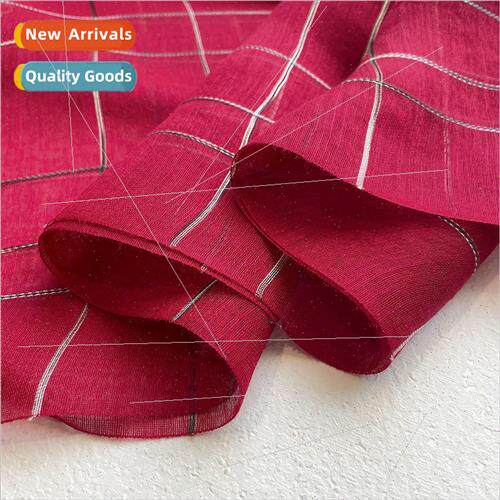 Korean simple pinstripe silk wool solid color light paragrap