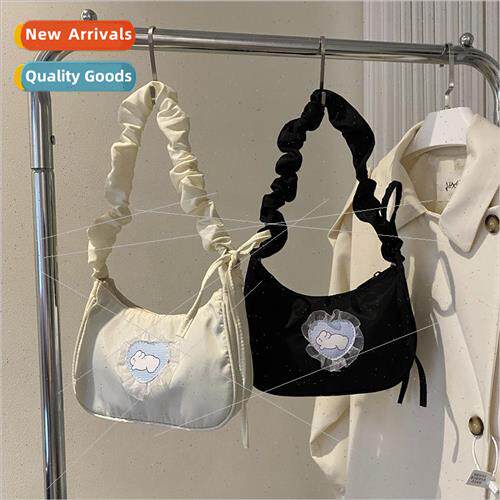 Pleated Female Fashion Splicing Yankee Shoulder Bag Child Ne