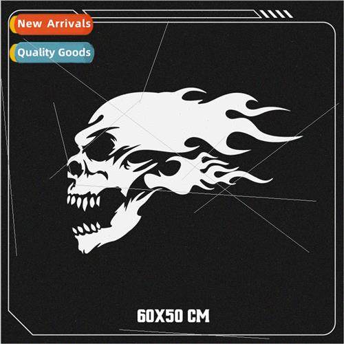 Personalized reflective flame skull stickers car motorcycle