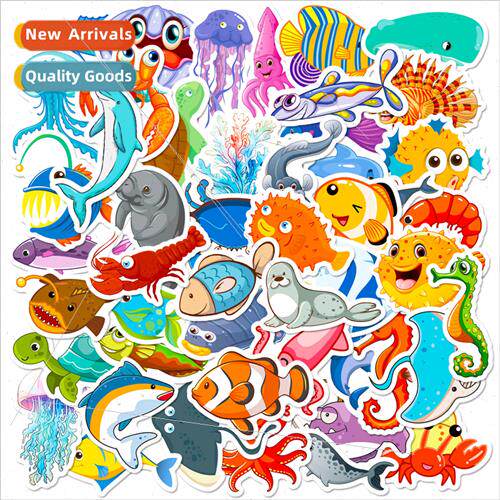 50 pcs of marine life stickers underwater world series carto