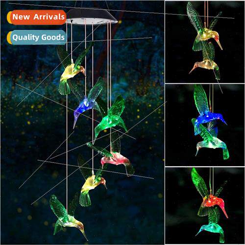 Solar outdoor lights colorful wind ng hanging lights garden