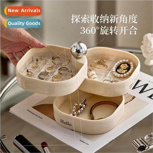 Antique jewelry box multi-layer rotatable color clashing bed