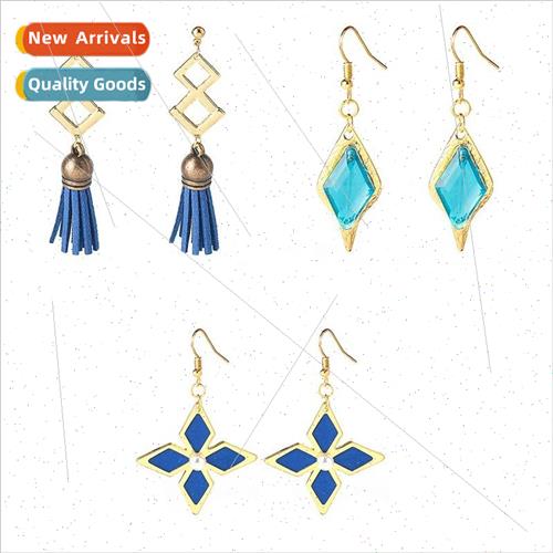 al God game around earrings Kaiya Hokuto carved clear earrin