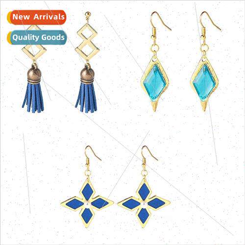al God game around earrings Kaiya Hokuto carved clear earrin