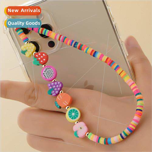 ins ethnic  fashion cell phone chain female 4mm mixed color