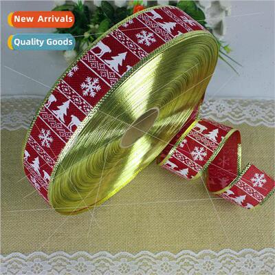 5CM100 yards new printed Christmas e/fawn faux hemp Christma