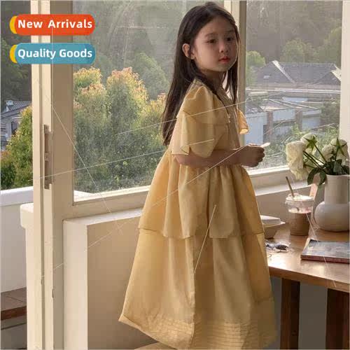 Childrens dress 2023 summer  female baby Korean  of the soli
