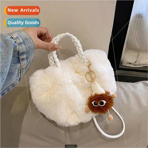 2023 Autumn New Cute Ladies Plush Shoulder Bag Korean Girls
