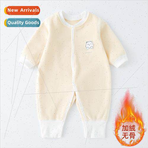 Baby onesie fall and winter  padded and thickened warm newbo