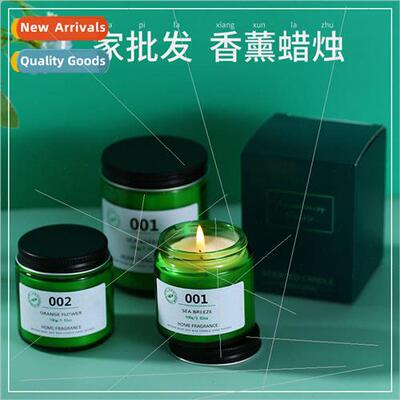 Green Glass Aroma Candle Accompaniment  Box Handmade Smokele
