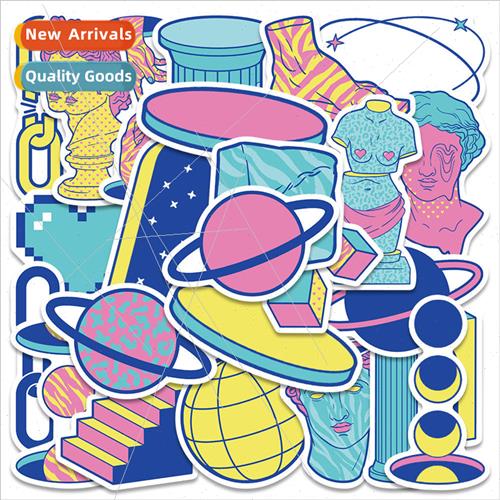 25 cartoon steam wave small fresh graffiti stickers luggage
