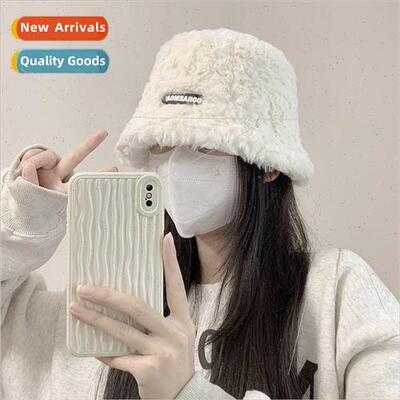 White wool fishermans hat children fall and winter new padde