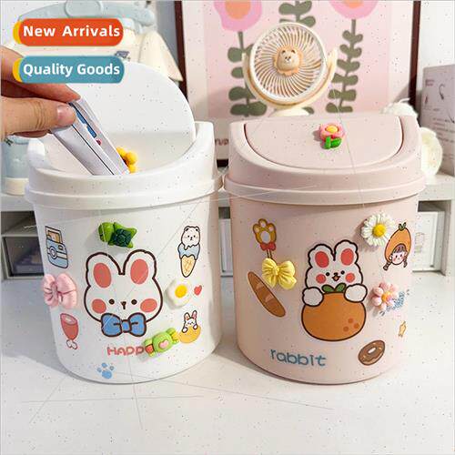 Desktop trash can cute small size press type mini organizer