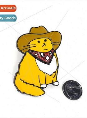 New Mr. Cat Brooch Creative Western Cowboy Cat Lapel Pin Pin