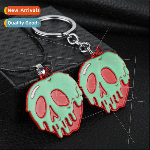 Halloween jewelry horror rotten apple skull necklace metal k