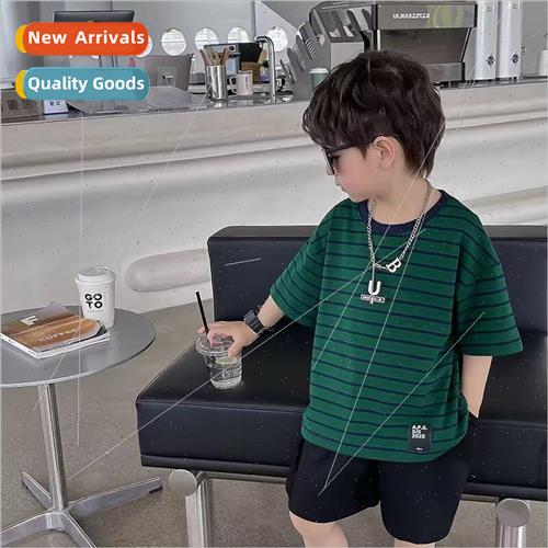 Cotton boys short-sleeved T-shirt 2023 childrens summer boys