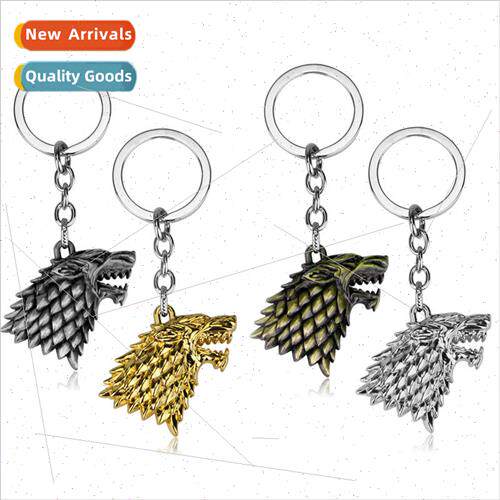 Jewelry Wolf Head Keychain Alloy Electroplate Keychain