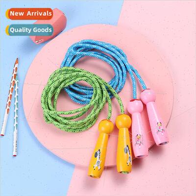 Children jump rope wooden handle baby kindergarten beginner