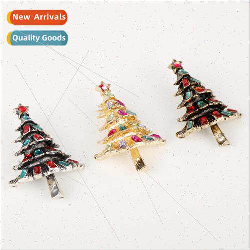 Vintage Diamond Christmas Tree Brooch Corsage Accessories Cr