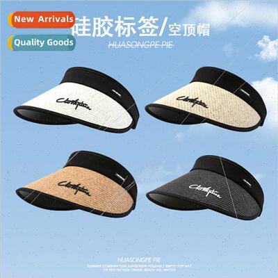 Hollow top hat female hundred with black rubber summer sunsc