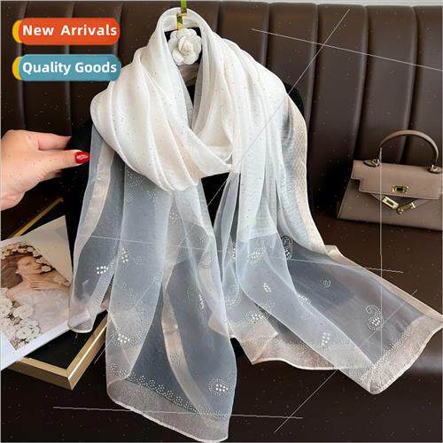 New fashion hot drill cashew simulation silk scarf female wi