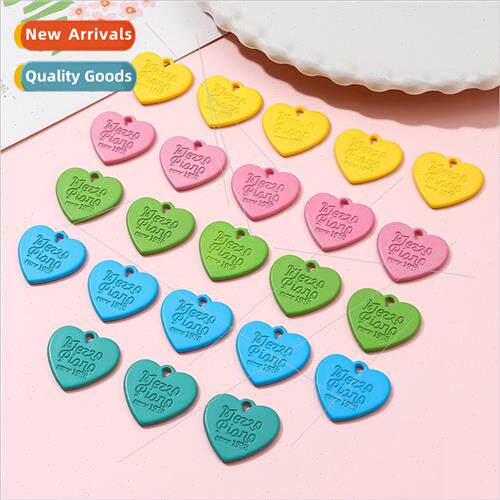 Cartoon colorful acrylic English love heart tag DIY handmade