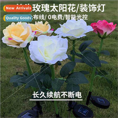 Solar ght ngle Head mulation Rose Flower ght LED Waterproof