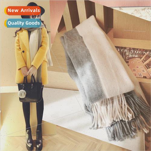 2019 Autumn and Winter New Wind Patchwork Soft Tassel Warm S