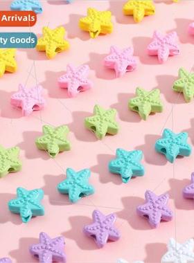 Cute cartoon alloy spray paint colorful starfish spacer bead