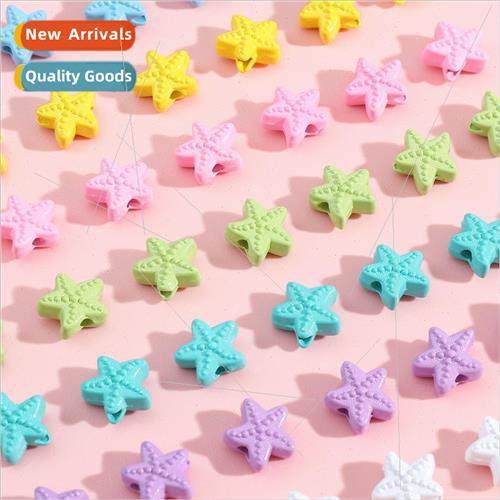 Cute cartoon alloy spray paint colorful starfish spacer bead