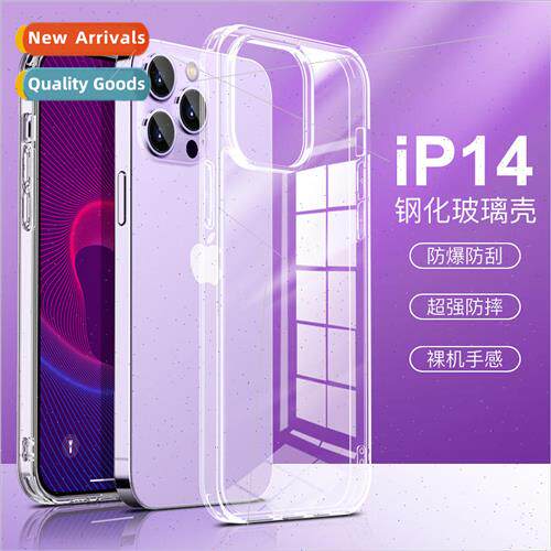 适用 Apple 14 full transparent glass phone case 13pro hard 1