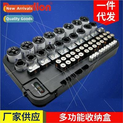 Battery organizer with 72 compartments and three lights Batt