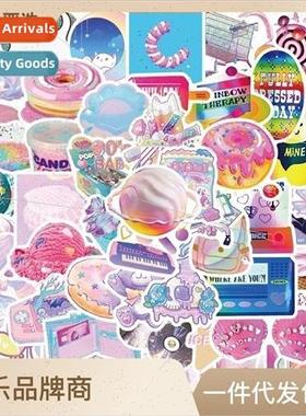 60 pcs of laser Korean steam wave girl heart stickers notebo