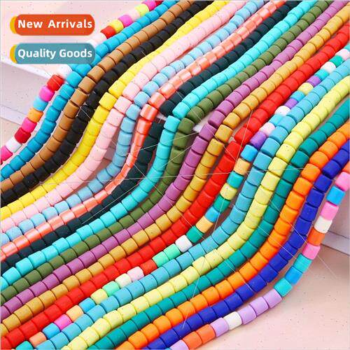 6MM colorful soft ceramic loose beads cylindrical necklace h