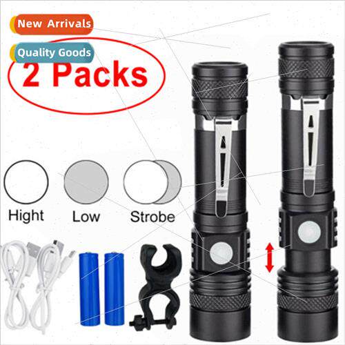 T6 strong light flashlight USB rechargeable outdoor telescop