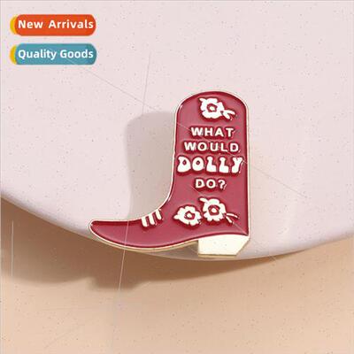 Cute Cowboy Boots Styling Brooch Personalized Red Martin Boo