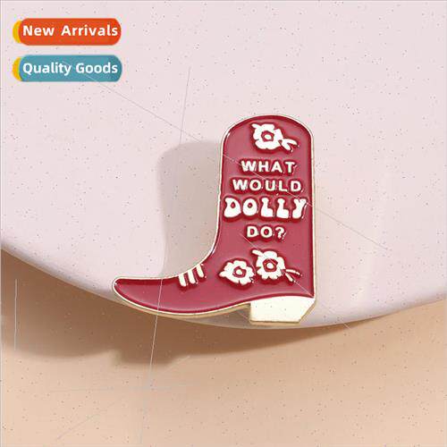 Cute Cowboy Boots Styling Brooch Personalized Red Martin Boo