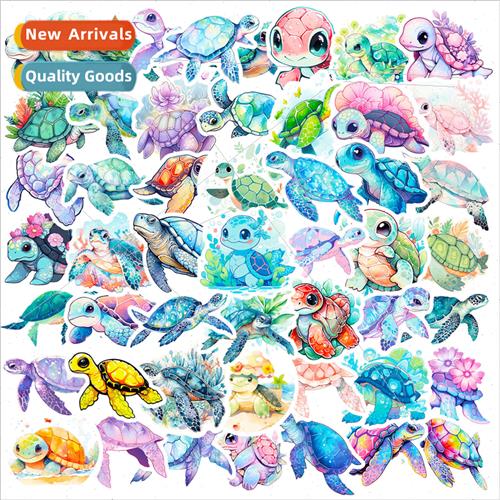 50 Blue Sea Turtle Stickers Cartoon Turtle Doodle Stickers C