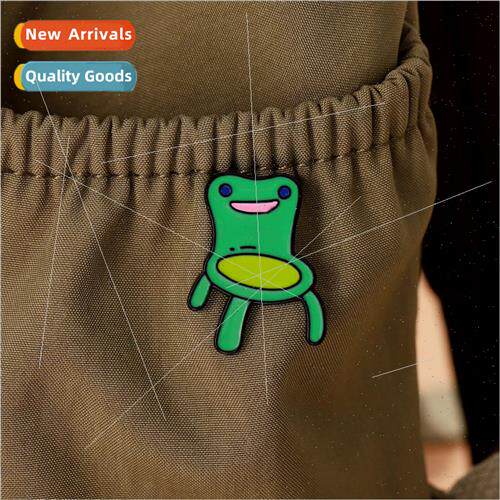 Cute childrens brooches frog stool shape green personalized