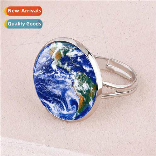Solar System Eight Stars Theme Time Gemstone Open Adjustable