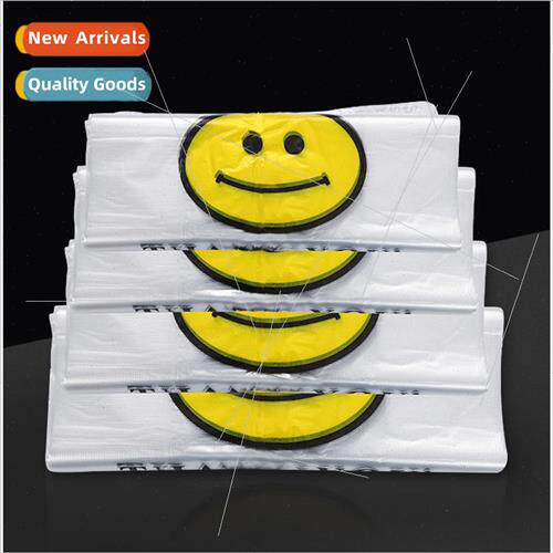 Smiley Transparent Plastic Bags Handheld Punching Bags Conve