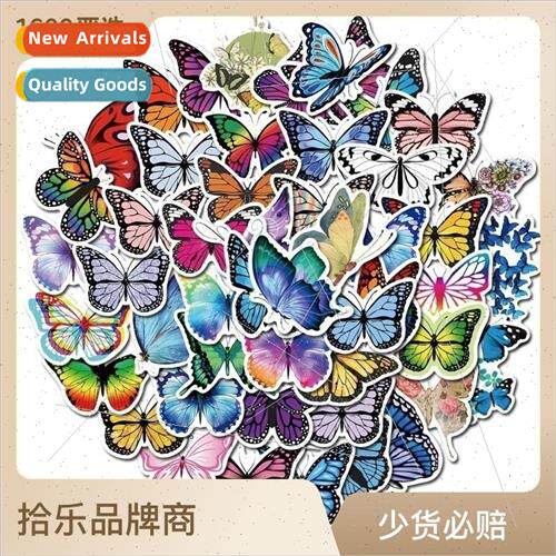 50 hot  of colorful butterfly doodle stickers luggage laptop