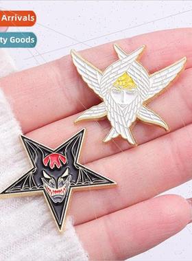 Angels and Demons Creative Couple Brooch Metal Badge Exagger