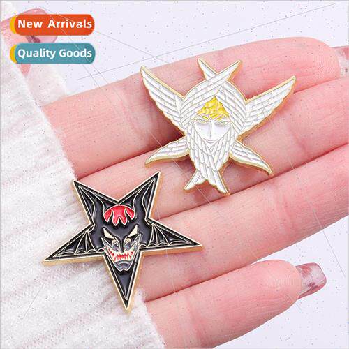 Angels and Demons Creative Couple Brooch Metal Badge Exagger