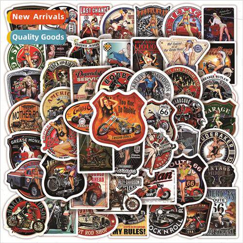 50 new retro  vintage car graffiti stickers bicycle computer